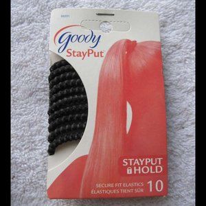 10 Black 2009 Goody Ouchless Stay Put Ponytailer Hair Bands No Metal Elastics